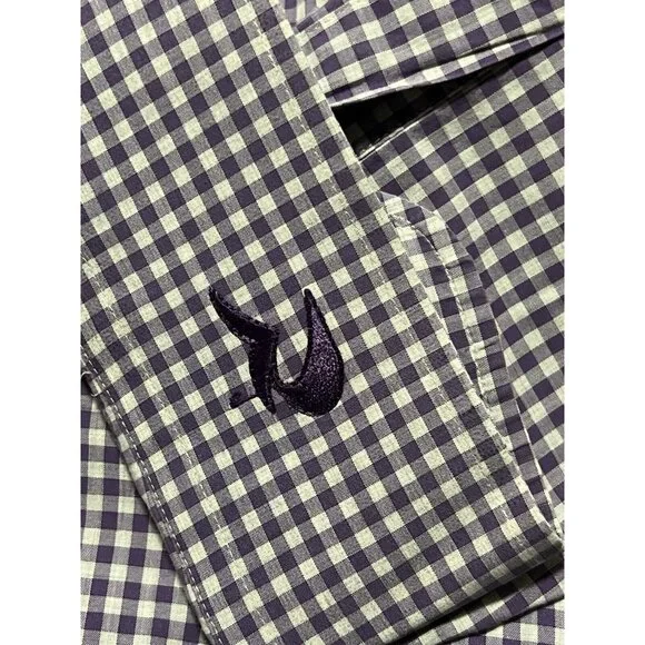 Peter Millar Mens L Purple White Plaid Long Sleeve Button Down Sport Shirt - Picture 4 of 4